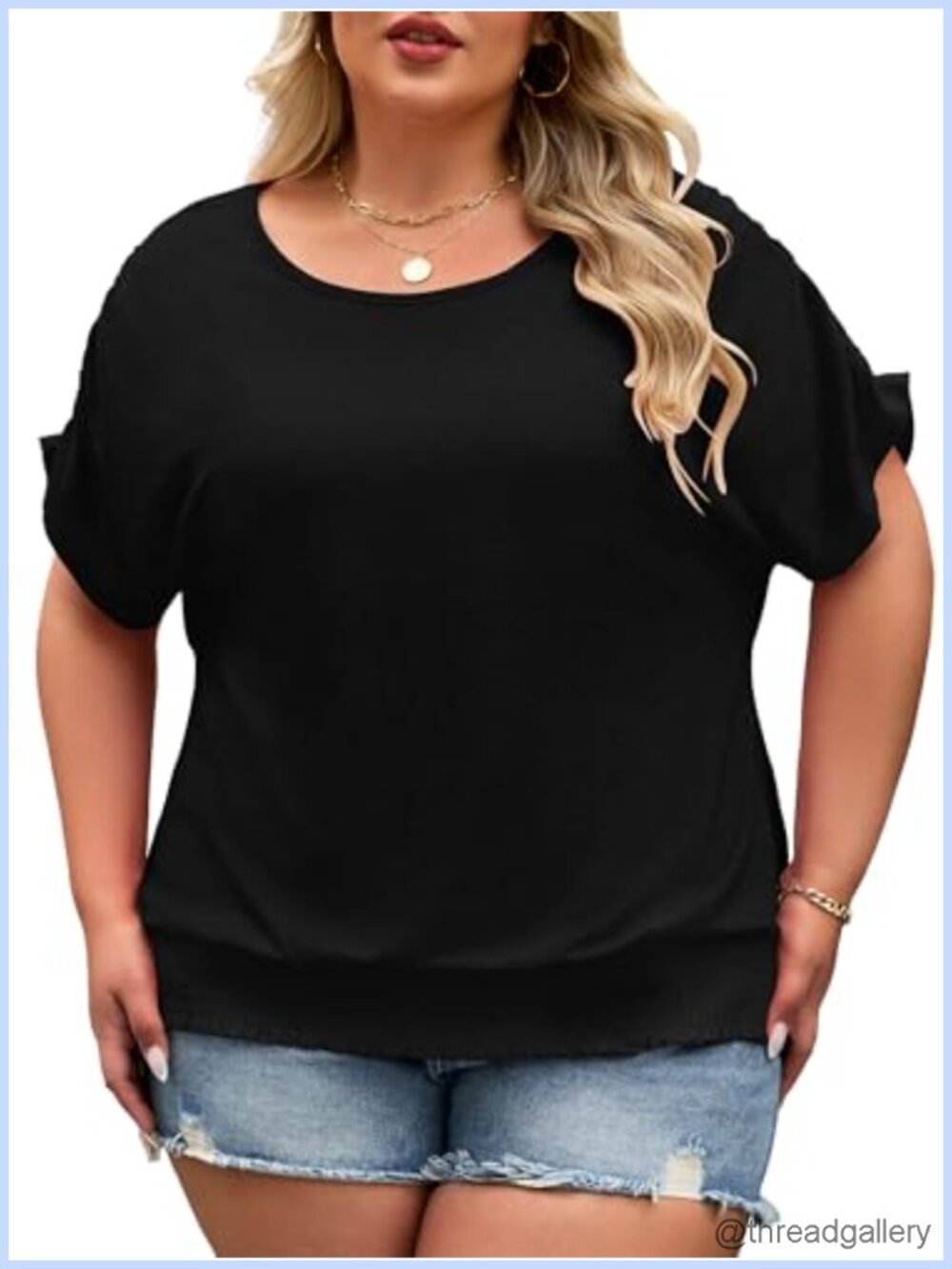 Womens Plus Size Boho Tops Short Sleeve Boat Neck Smocked Summer T Shirt